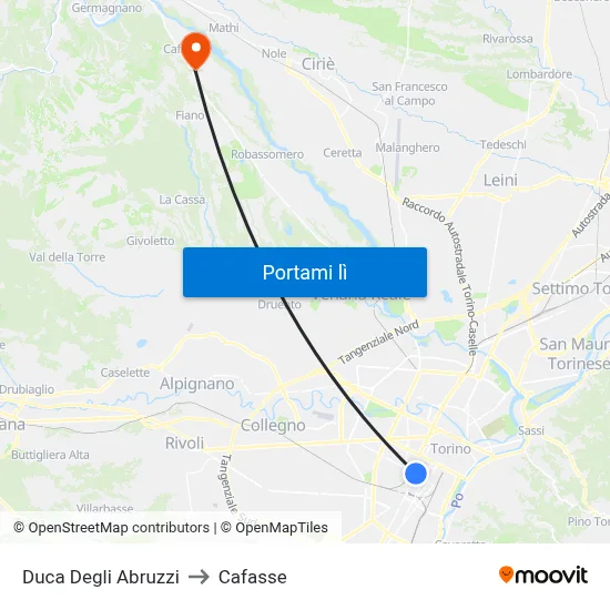 Duca Degli Abruzzi to Cafasse map