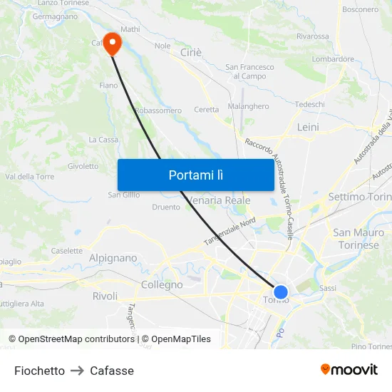 Fiochetto to Cafasse map