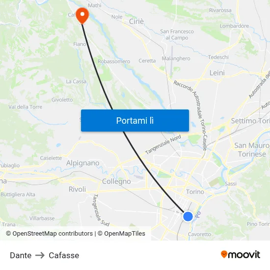 Dante to Cafasse map