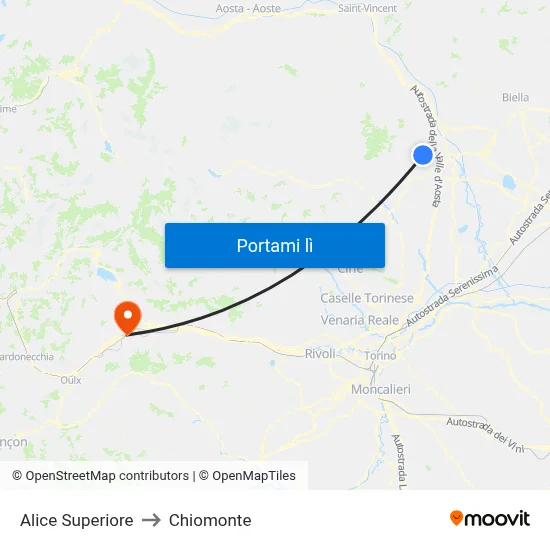 Alice Superiore to Chiomonte map