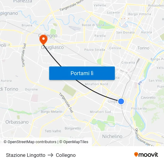 Stazione Lingotto to Collegno map