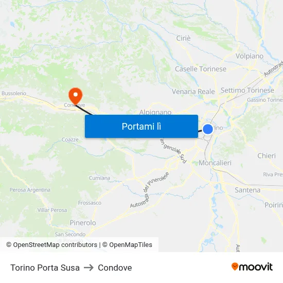 Torino Porta Susa to Condove map