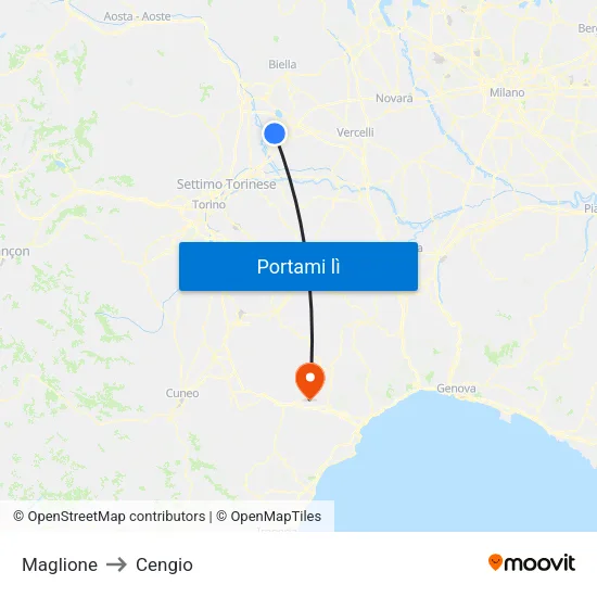 Maglione to Cengio map