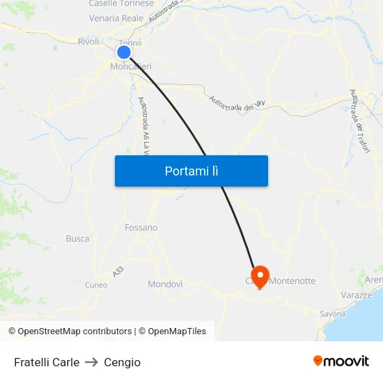 Fratelli Carle to Cengio map