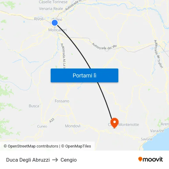 Duca Degli Abruzzi to Cengio map