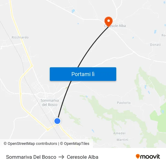 Sommariva Del Bosco to Ceresole Alba map