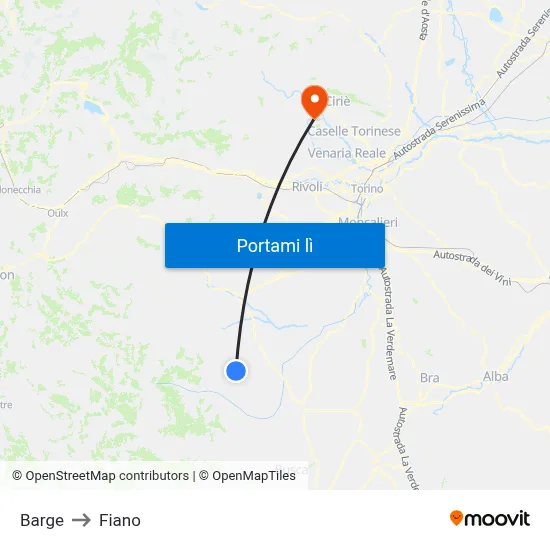 Barge to Fiano map