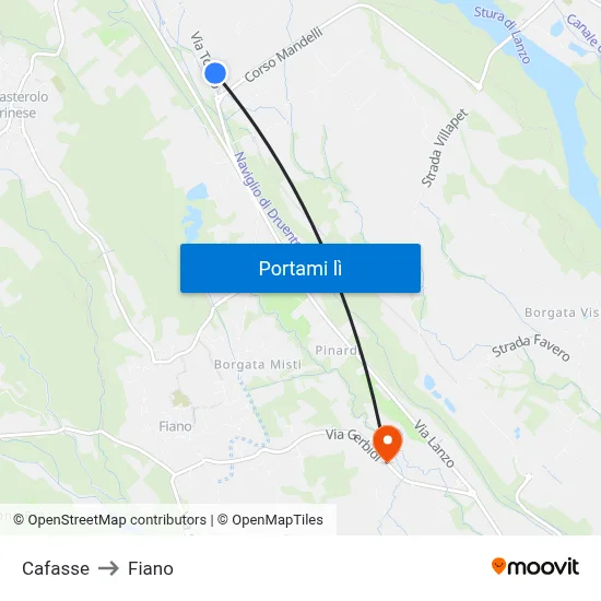 Cafasse to Fiano map