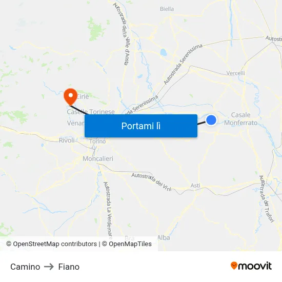 Camino to Fiano map