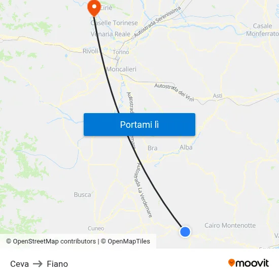 Ceva to Fiano map