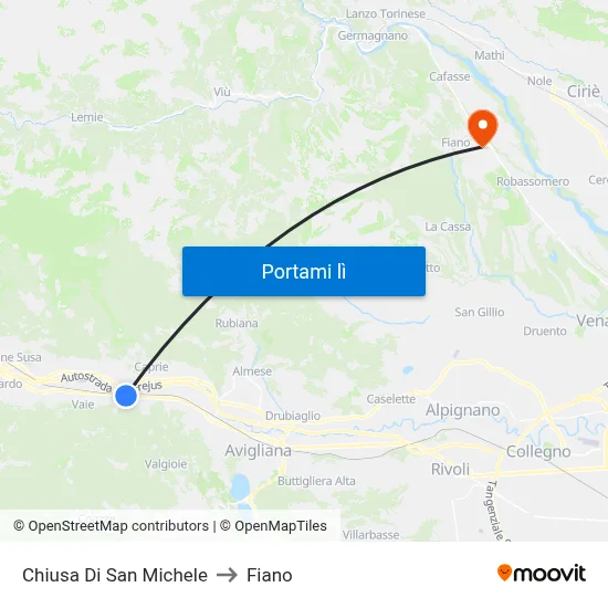 Chiusa Di San Michele to Fiano map