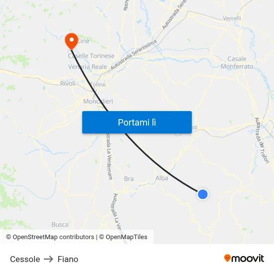 Cessole to Fiano map