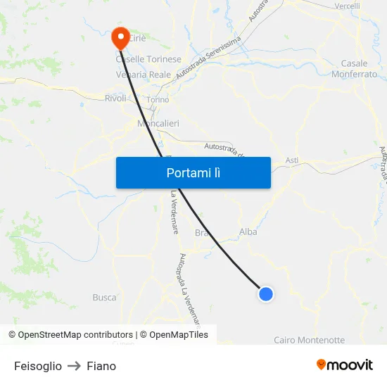 Feisoglio to Fiano map