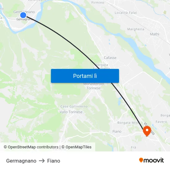 Germagnano to Fiano map