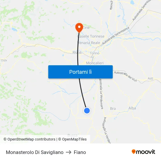 Monasterolo Di Savigliano to Fiano map