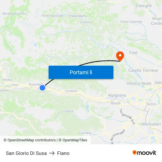 San Giorio Di Susa to Fiano map