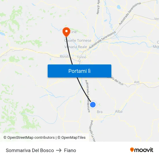 Sommariva Del Bosco to Fiano map
