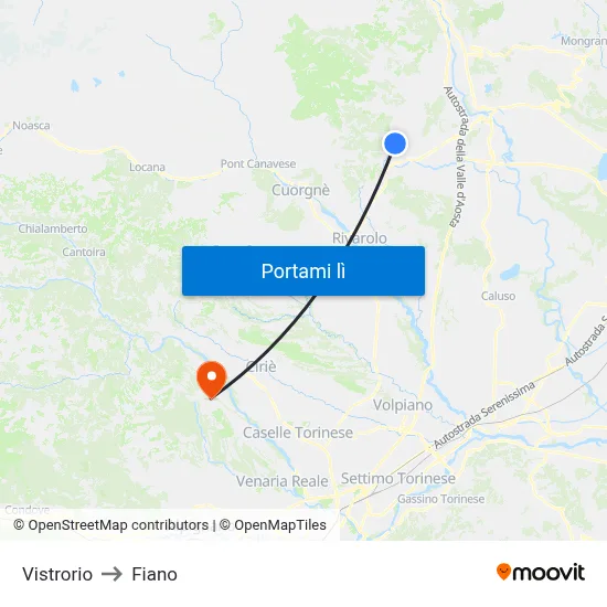 Vistrorio to Fiano map