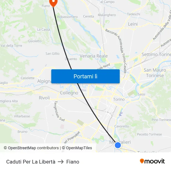 Caduti Per La Libertà to Fiano map