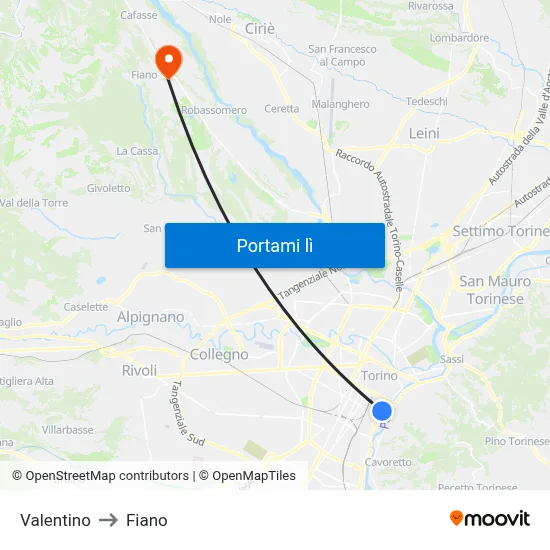 Valentino to Fiano map