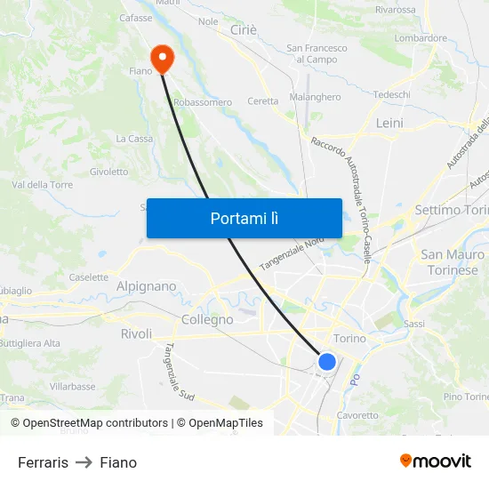Ferraris to Fiano map