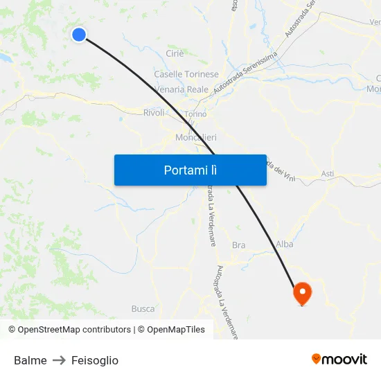 Balme to Feisoglio map