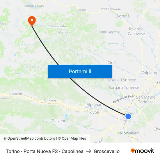 Torino - Porta Nuova FS - Capolinea to Groscavallo map