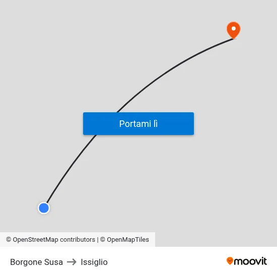 Borgone Susa to Issiglio map