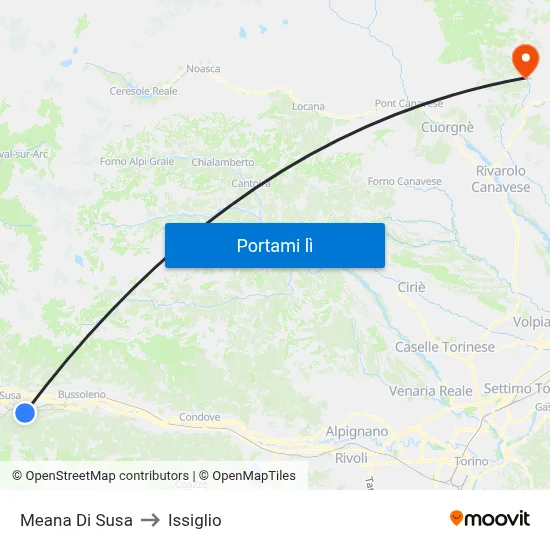 Meana Di Susa to Issiglio map