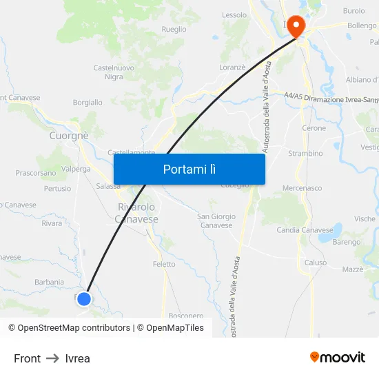 Front to Ivrea map