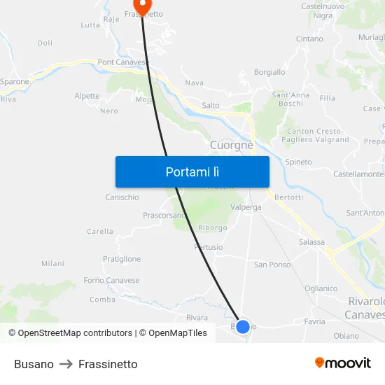 Busano to Frassinetto map