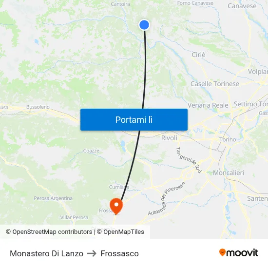 Monastero Di Lanzo to Frossasco map
