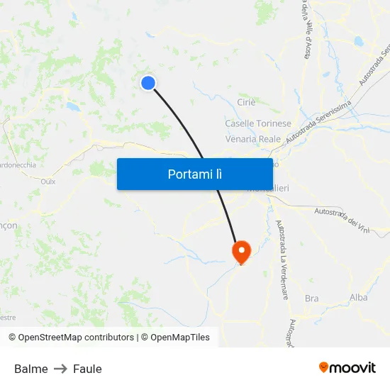 Balme to Faule map