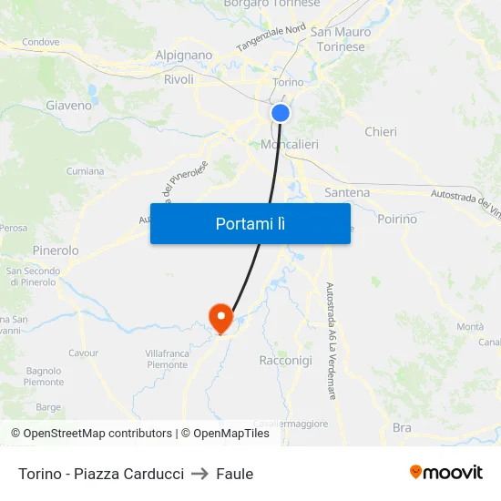 Torino - Piazza Carducci to Faule map