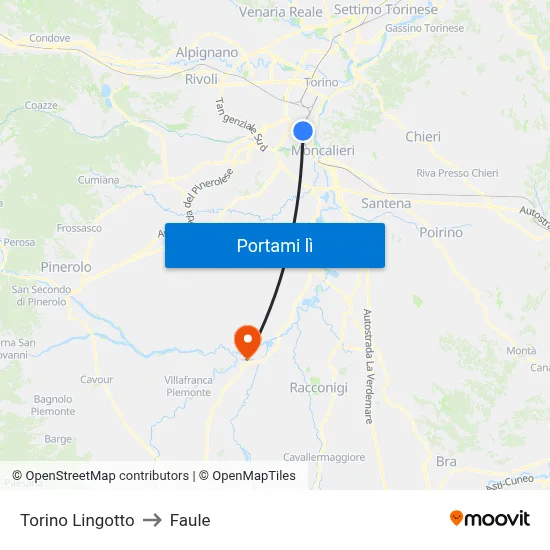 Torino Lingotto to Faule map