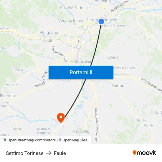 Settimo Torinese to Faule map