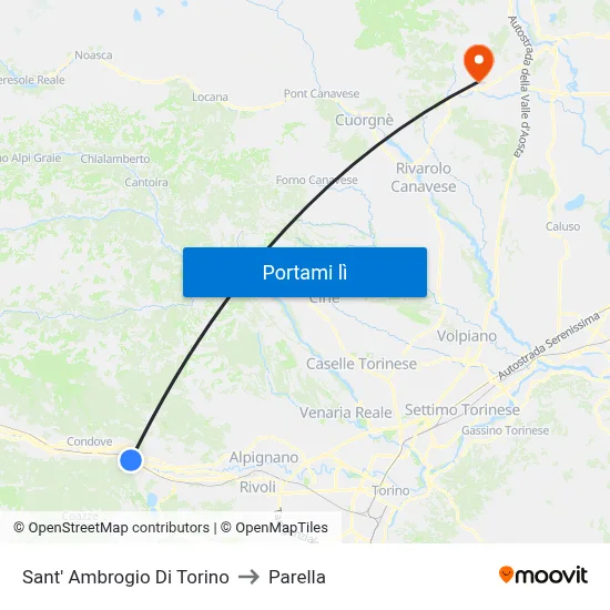 Sant' Ambrogio Di Torino to Parella map
