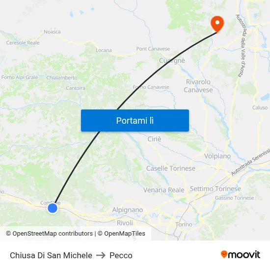 Chiusa Di San Michele to Pecco map