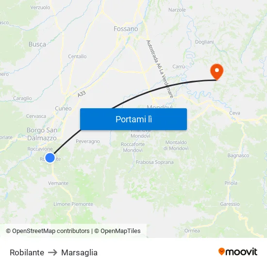 Robilante to Marsaglia map