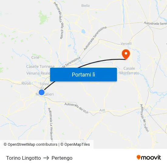 Torino Lingotto to Pertengo map