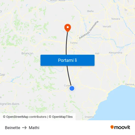 Beinette to Mathi map