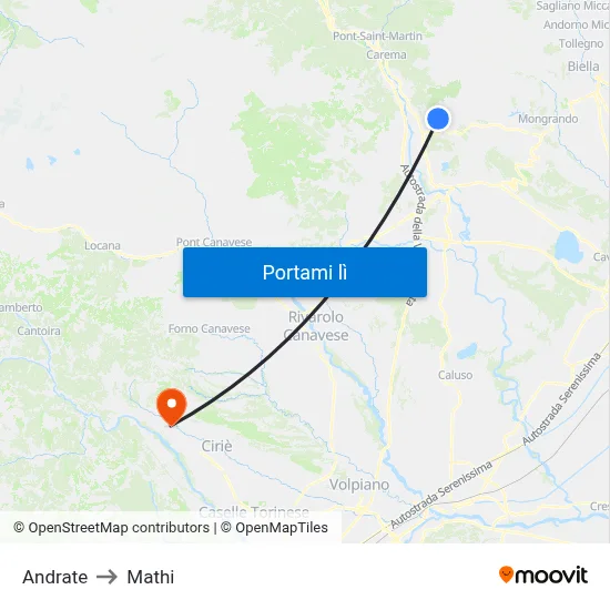 Andrate to Mathi map