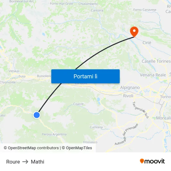 Roure to Mathi map