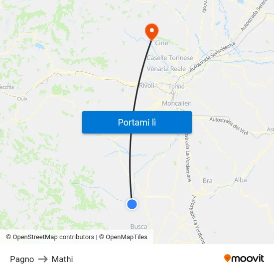 Pagno to Mathi map