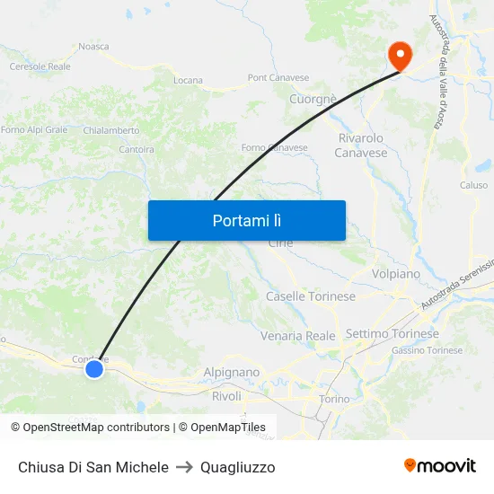 Chiusa Di San Michele to Quagliuzzo map