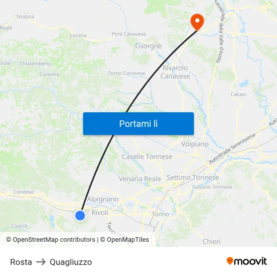 Rosta to Quagliuzzo map