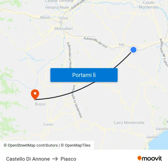 Castello Di Annone to Piasco map