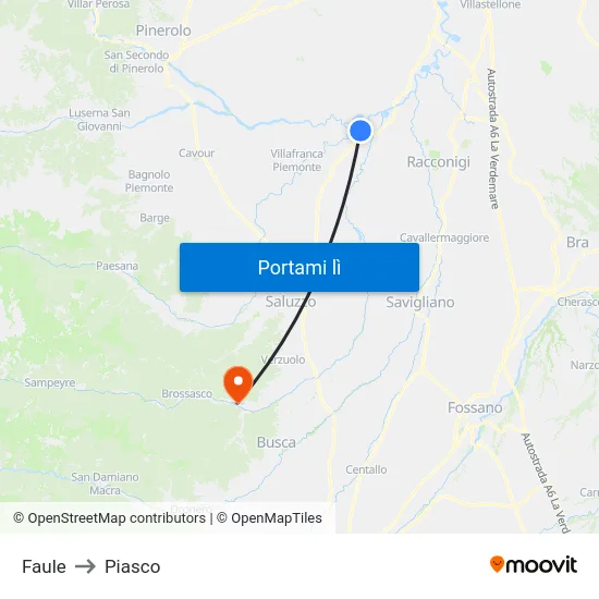 Faule to Piasco map