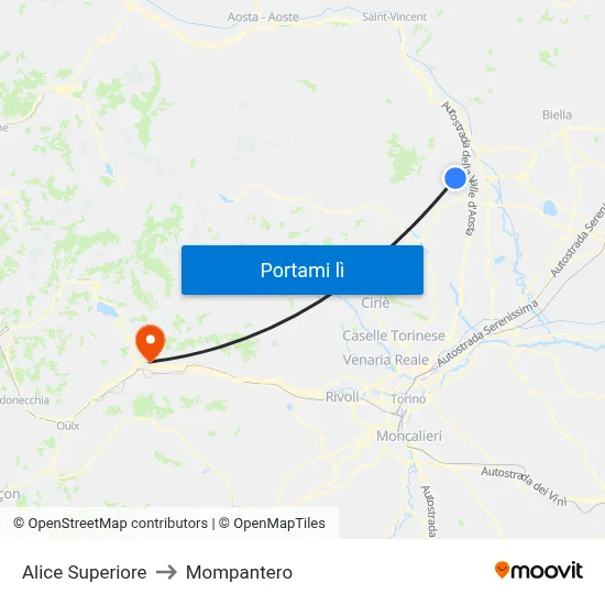 Alice Superiore to Mompantero map