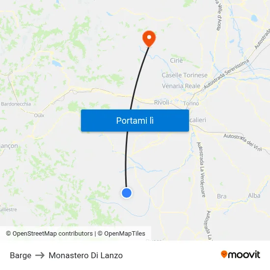 Barge to Monastero Di Lanzo map